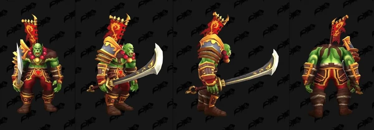 Gilded Blademaster model preview from the disputed datamined asset gallery.