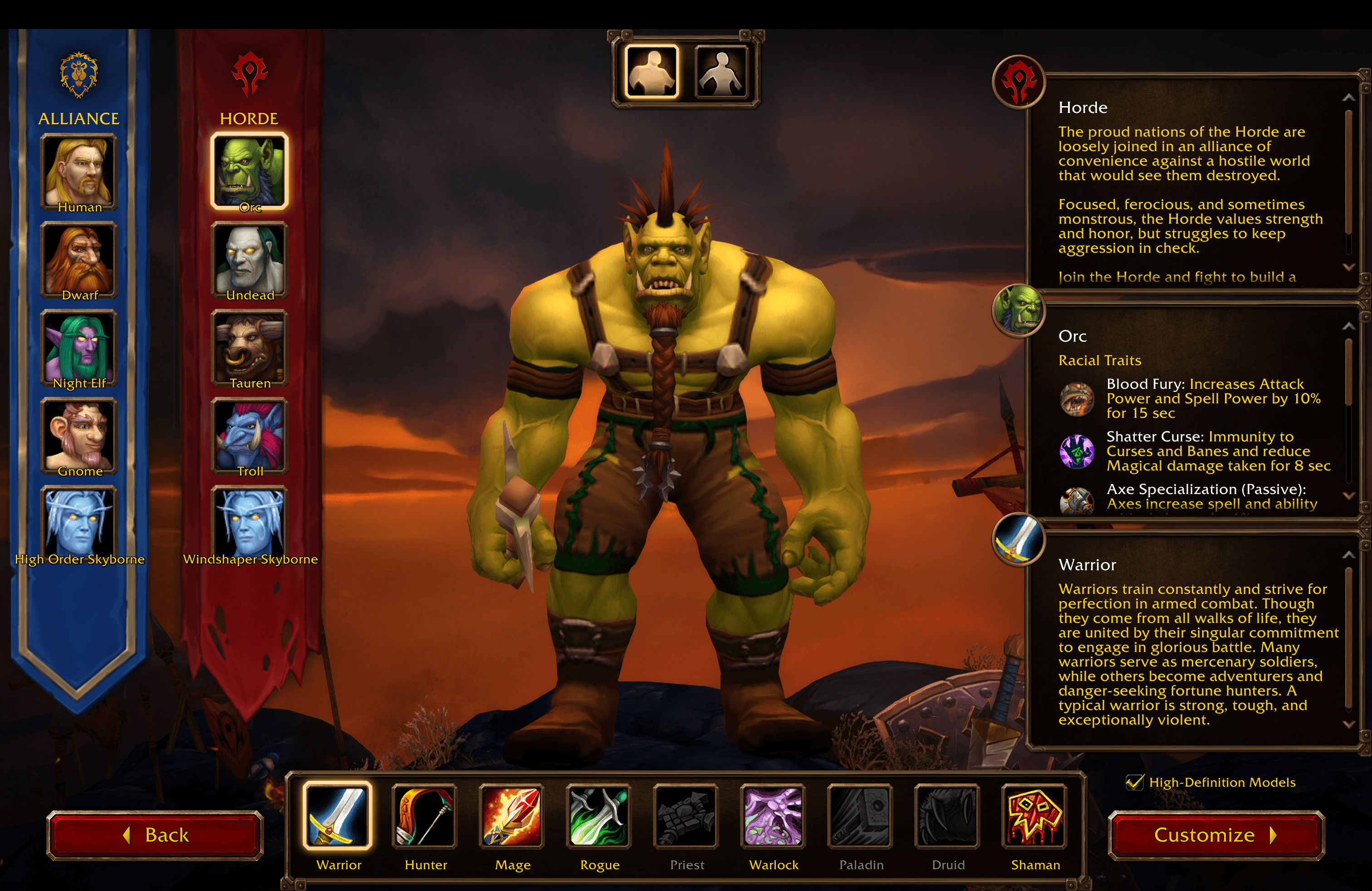 Orc Warrior preview with High-Definition Models checked