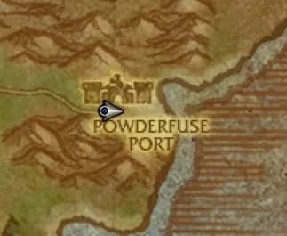 Map detail showing Powderfuse Port on the eastern Riverglades coast.