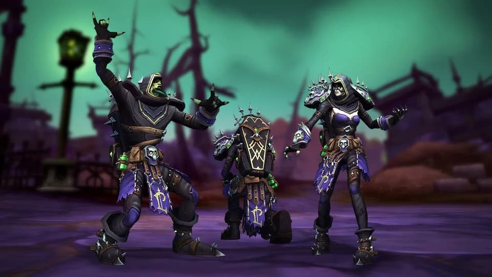 Forsaken characters in heritage armour — official retail WoW character reference, not Forever gear