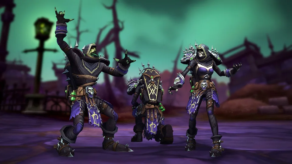 Forsaken characters in heritage armour — official retail WoW character reference, not Forever gear